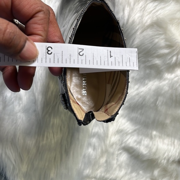 Authentic Beautiful Rockstar Black Patent Burberry Ankle Boots w/ Studs - Picture 4 of 16